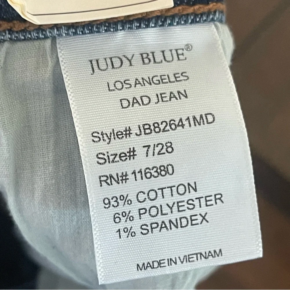Judy Blue Kaylee High Waist Distressed Dad Jeans NWT Size 7/28 - Picture 11 of 15